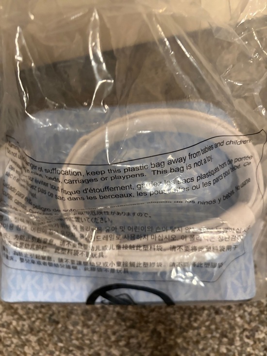 Michael Kors Beige and Light Blue Signature Crossbody Bag - Picture 4 of 5